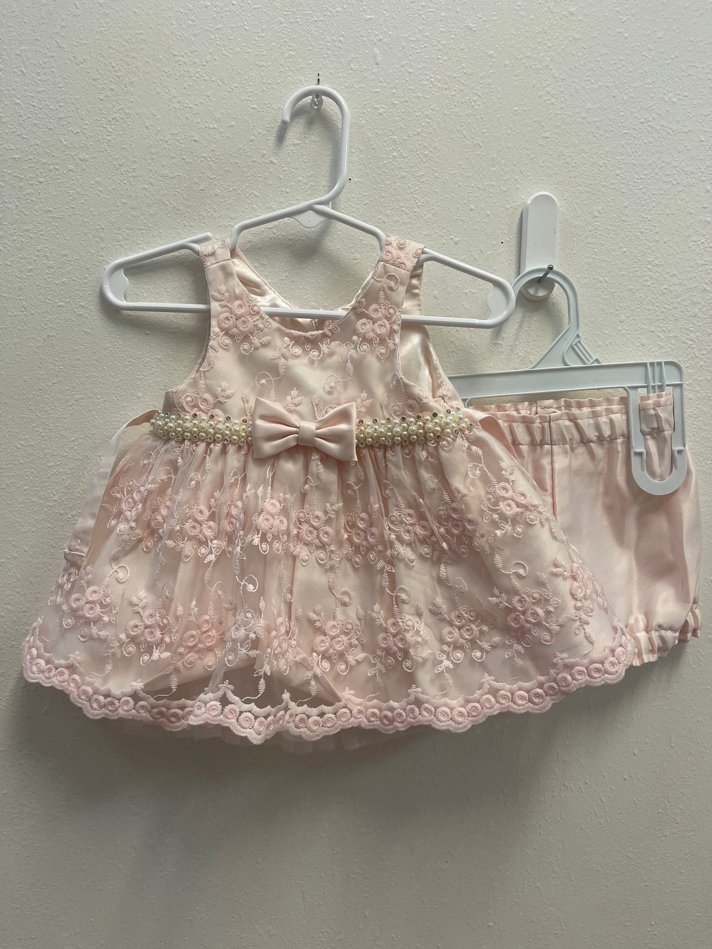 6m American Princess Pink + Pearl Dress & Bloomer