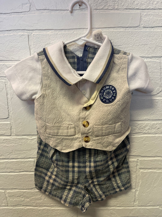 12m Vintage Country Club Collared Romper