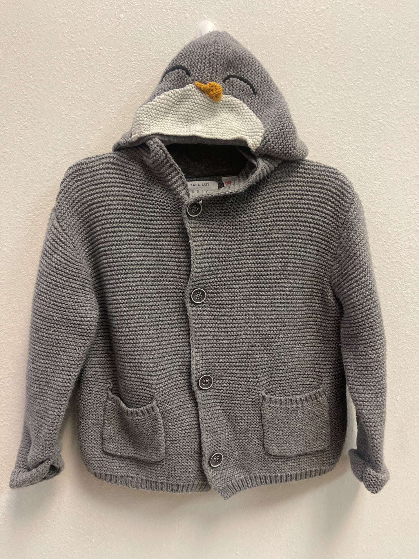 9/12m Zara Penguin Knit Cardigan