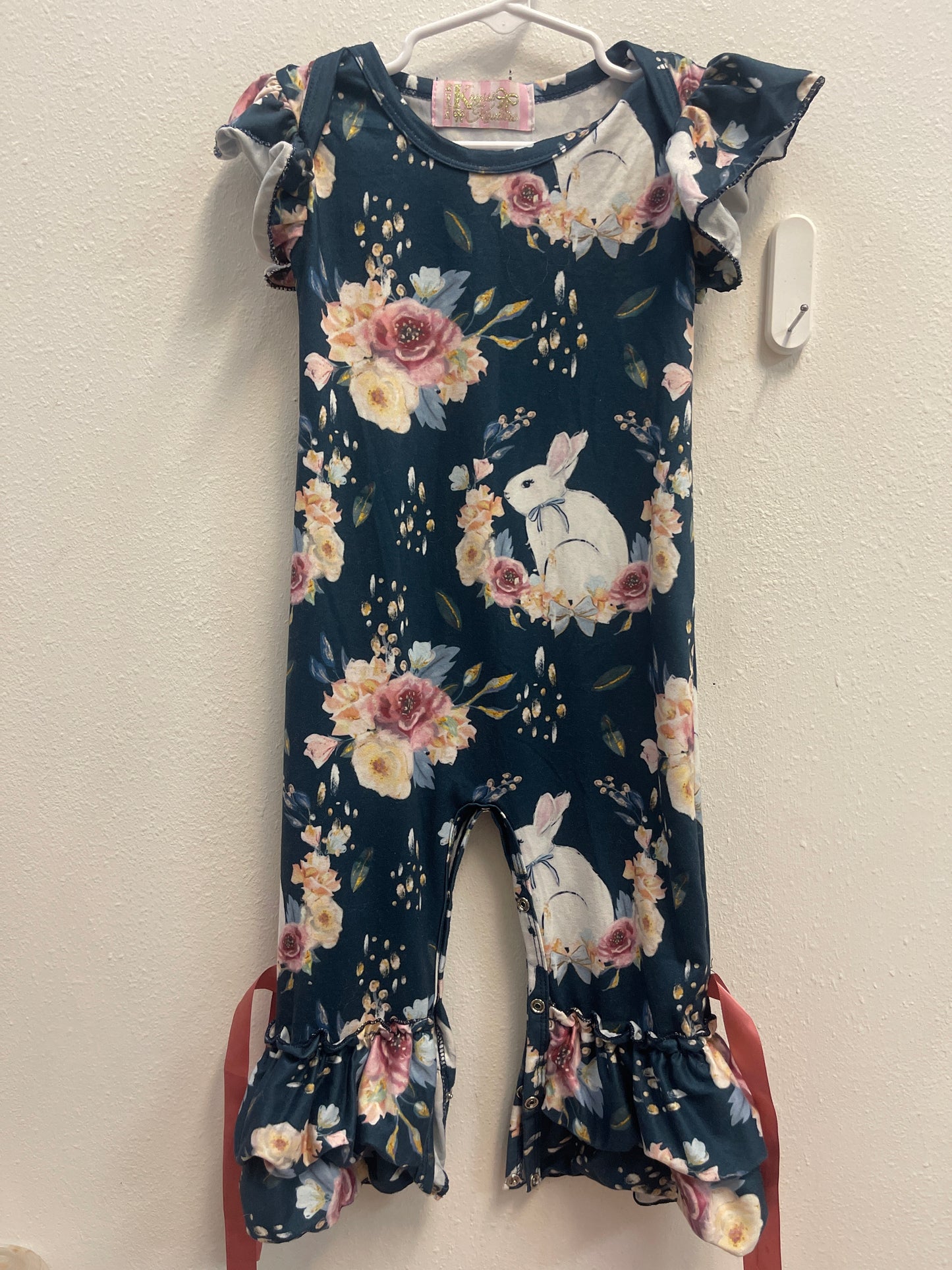 12/24m Kryssi Kouture Floral Bunny Romper