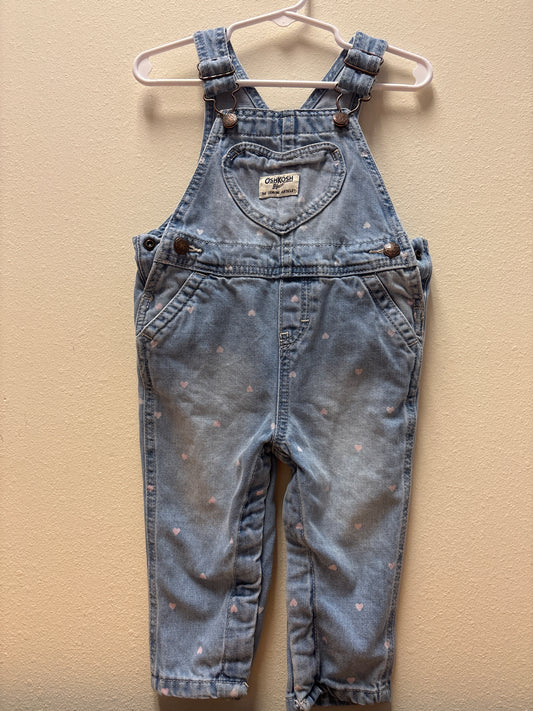 12m Osh Kosh Denim Hearts Overalls