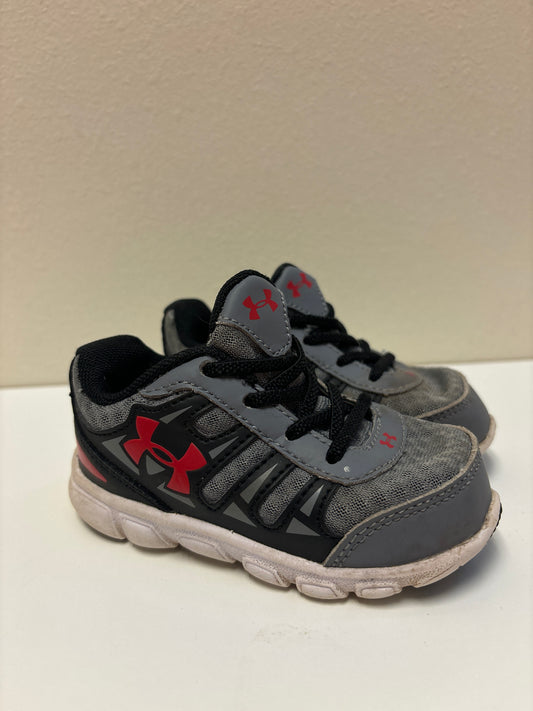 Size 5 Toddler Red Gray Under Armour Shoes