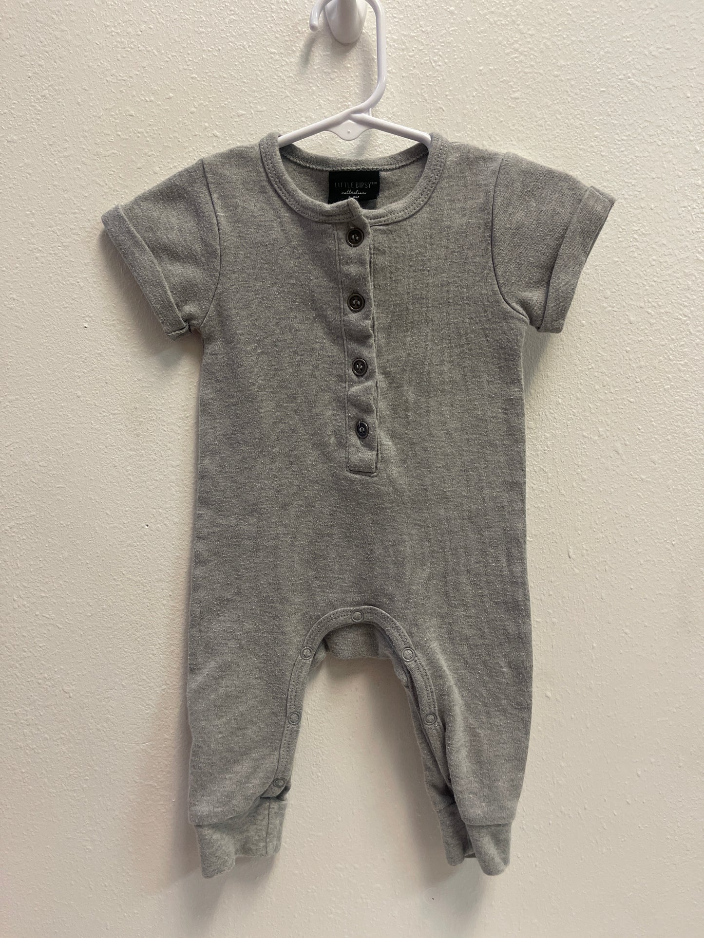 3/6m Little Bipsy Gray Romper