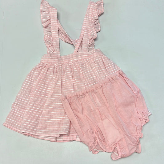 12m New Pink Stripe Dress and Bloomers