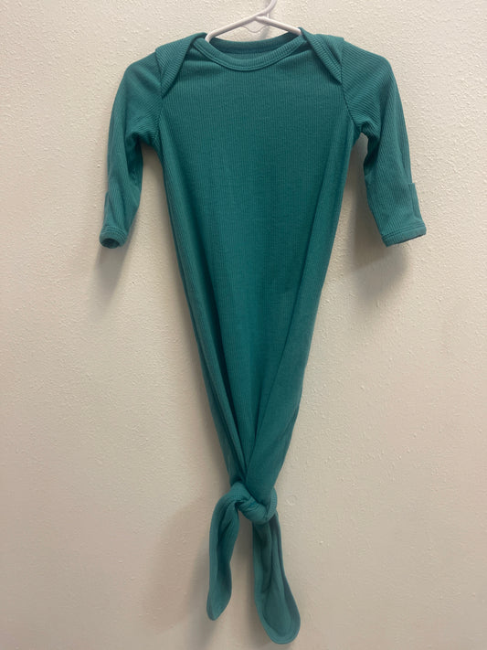 3/6m Teal Ribbed Gown