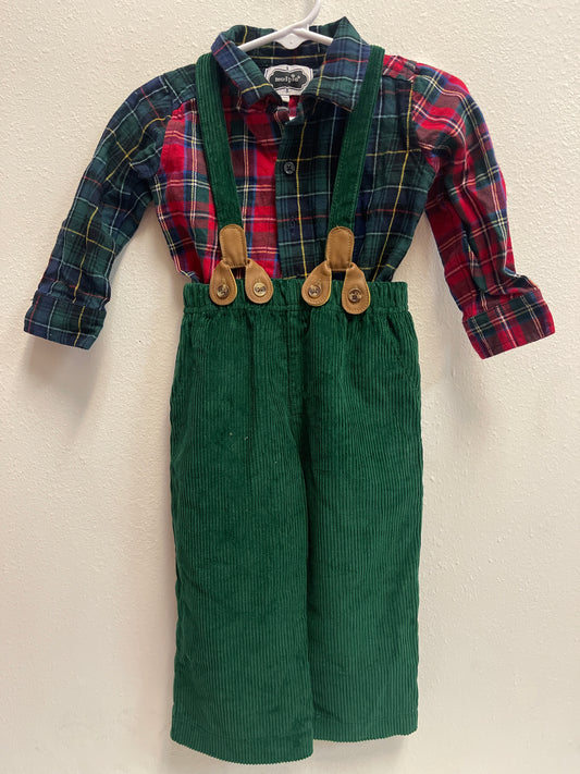 9/12m Mudpie Plaid + Corduroy Set