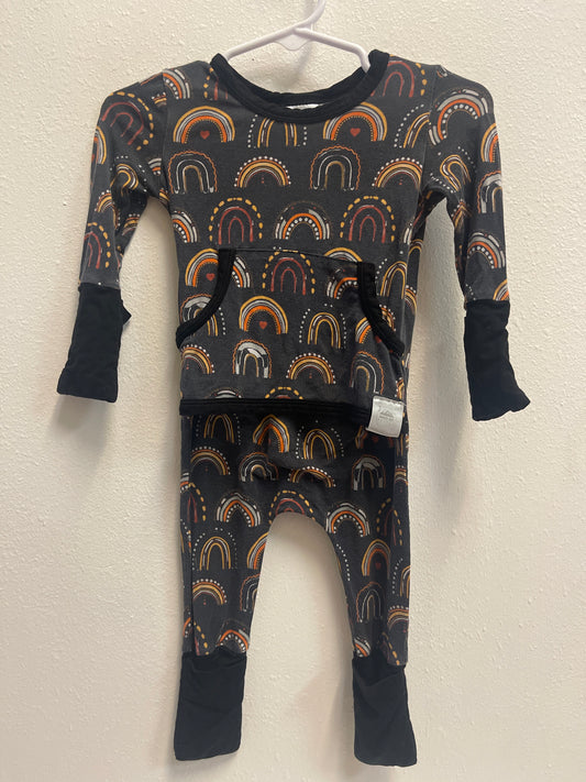 0/6m Ready Set Romper Boho Rainbow