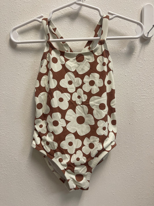 12/24m Zara Brown Floral One Piece Swim