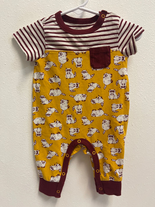 0/3m Cat Jack Racoon Romper