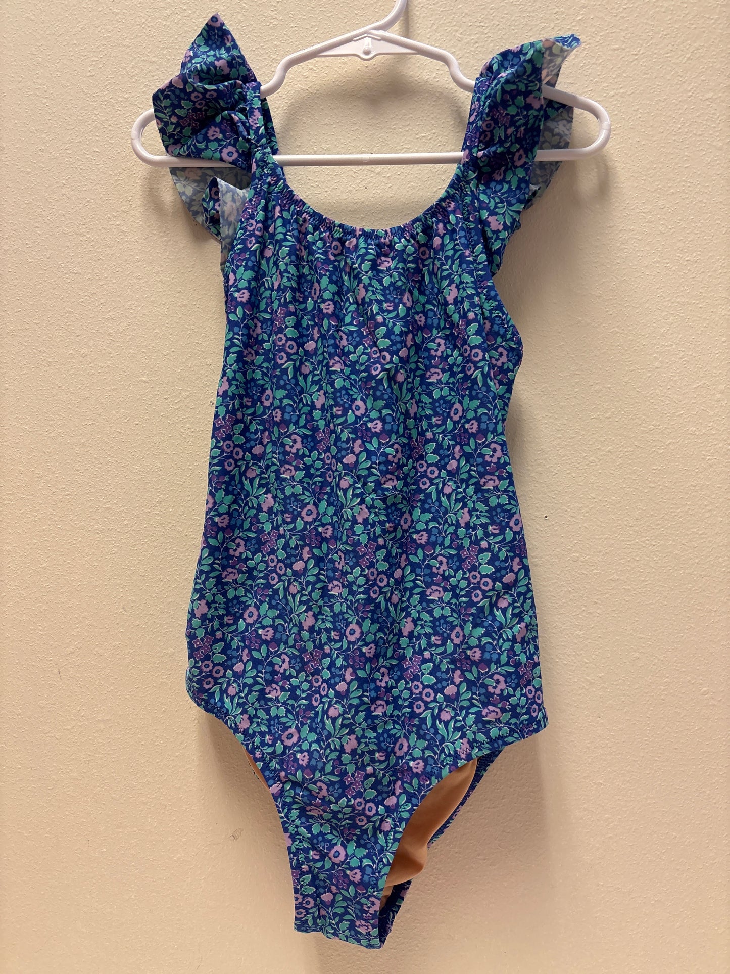 8 Crewcuts Blue Floral Swimsuit