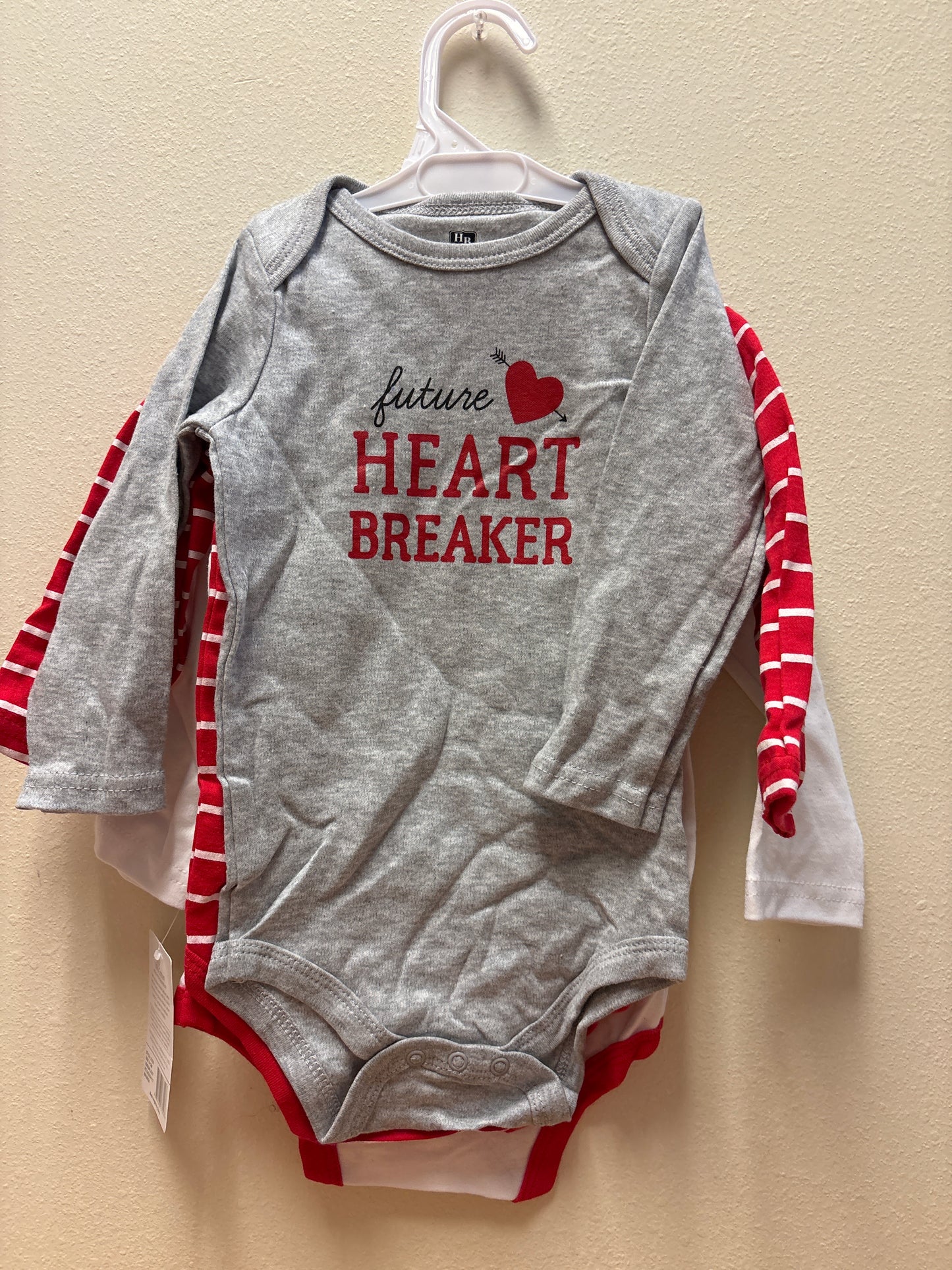 9-12m New Valentine Onesies