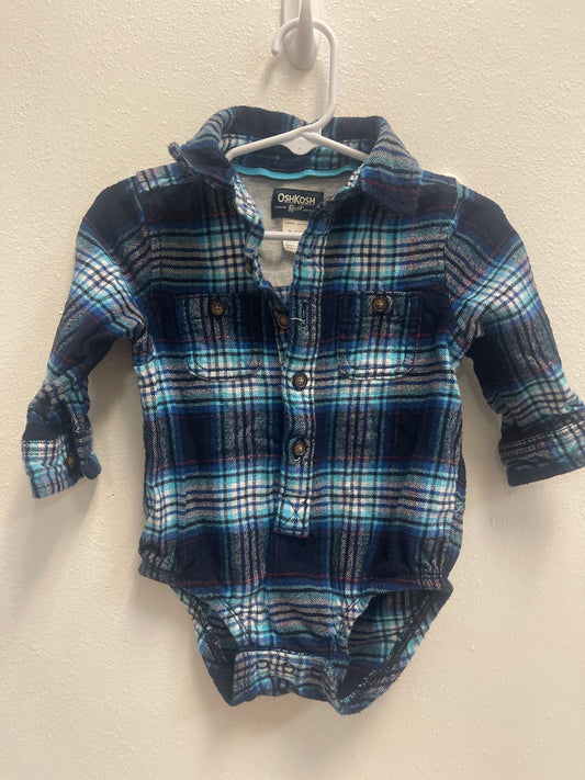 9/12 Osh Kosh Blue Plaid Flannel