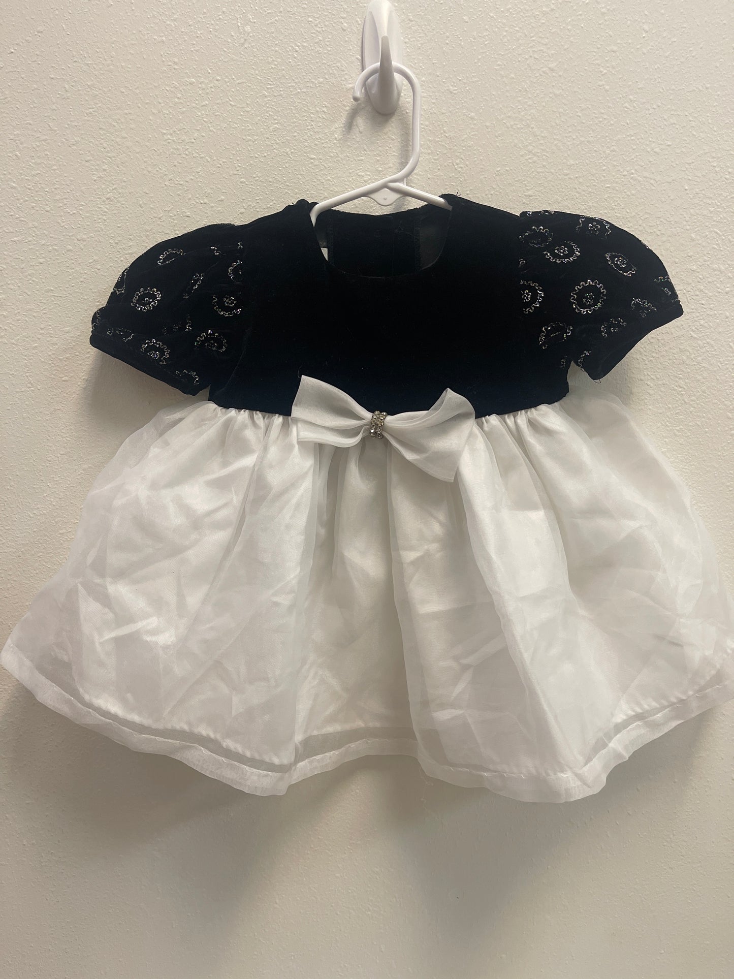 18m Vintage Bonnie Baby Black Velvet Christmas Dress