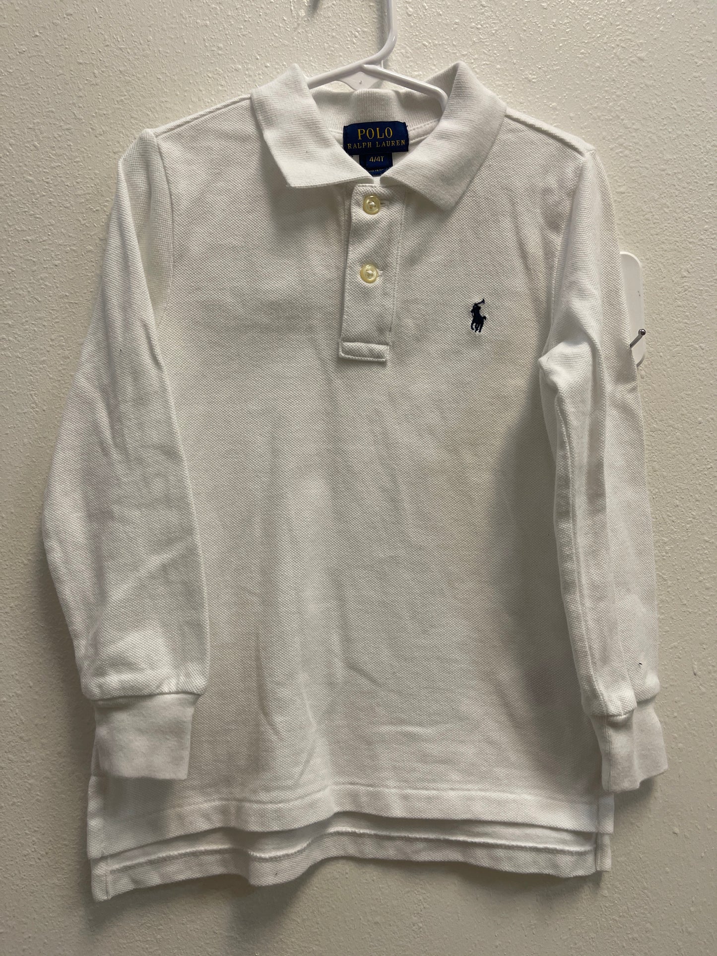 4t Polo Ralph Lauren White Long Sleeve