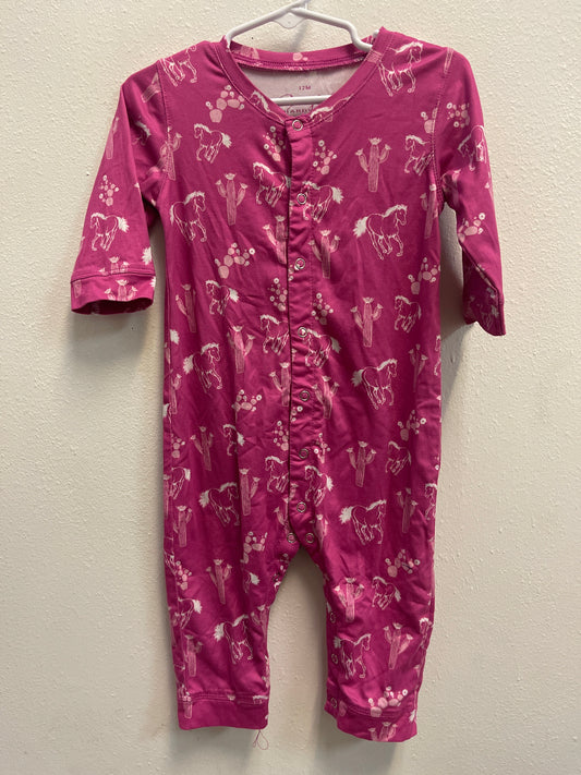 12m Cowgirl Hardware Pink Romper