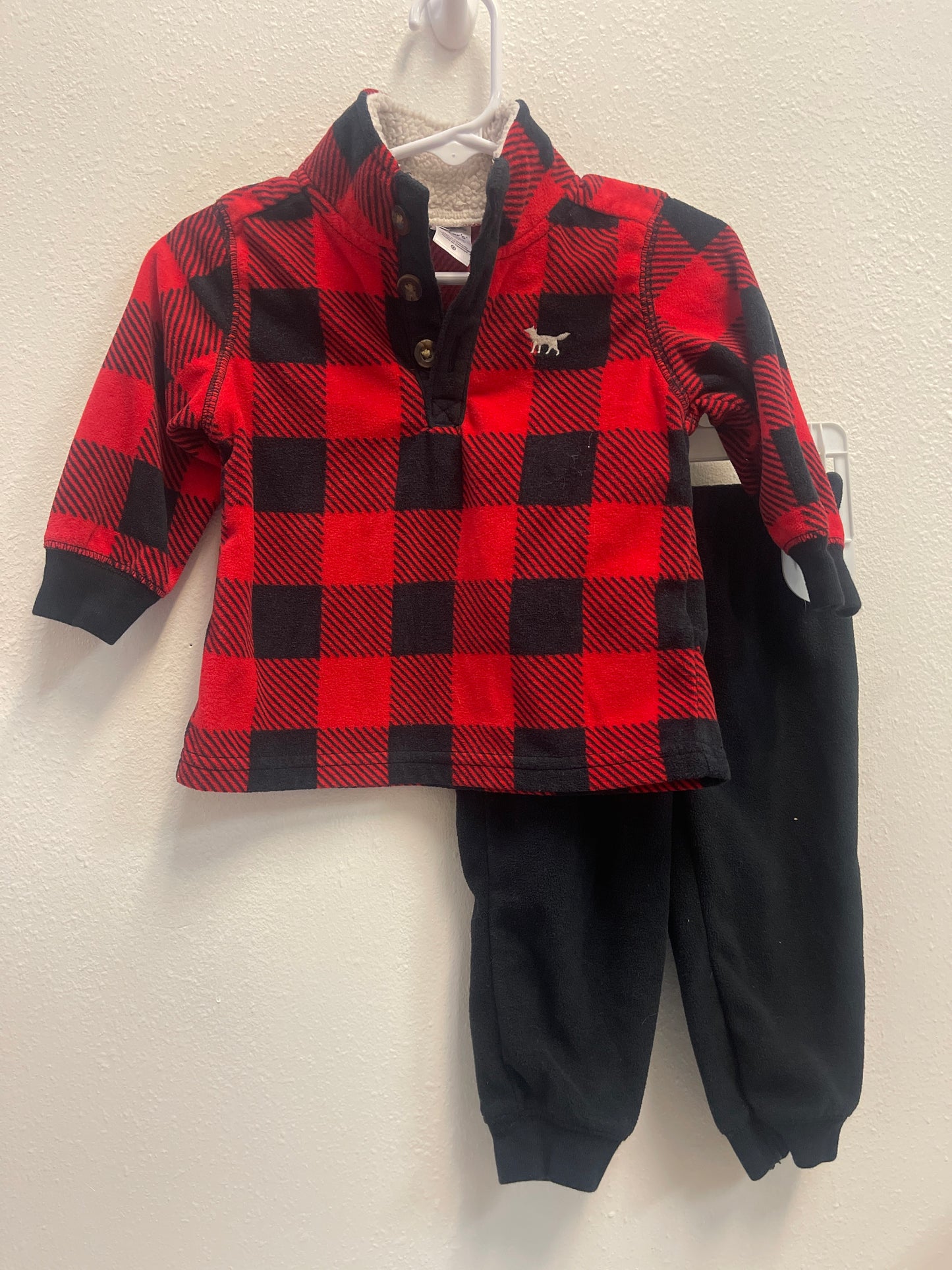 12m Buffalo Plaid Fleece Set