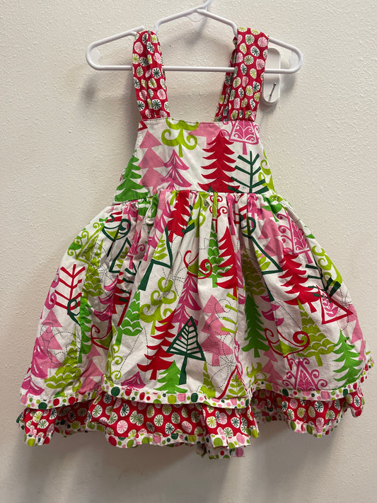 24m Jelly the Pug Green Pink Christmas Tree Dress