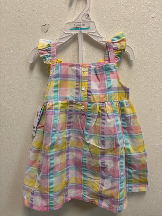 24m New Pastel Plaid Dress + Bloomers