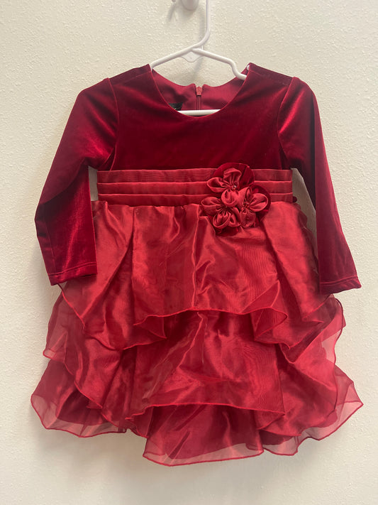 18m Isabella & Chloe Red Velvet + Tiered Dress