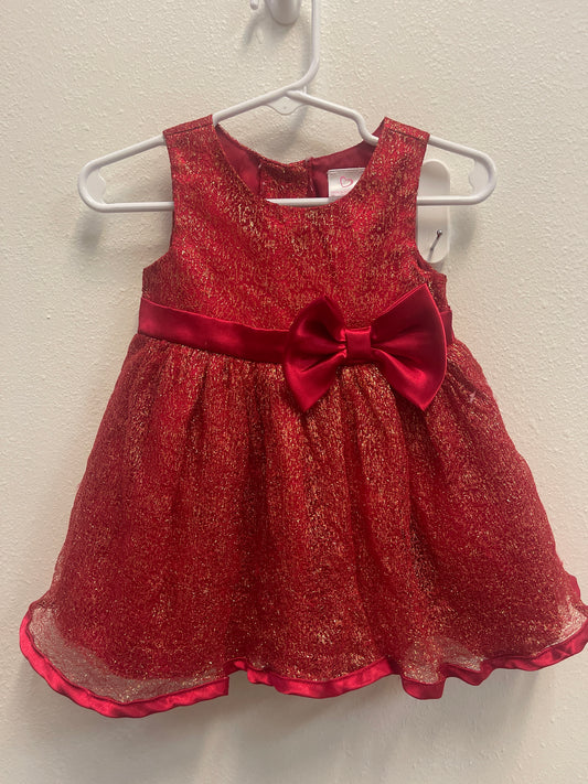 12m Youngland Red + Gold Christmas Dress