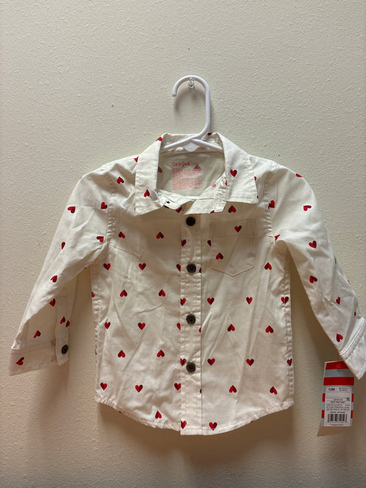 12m New Hearts Button Down