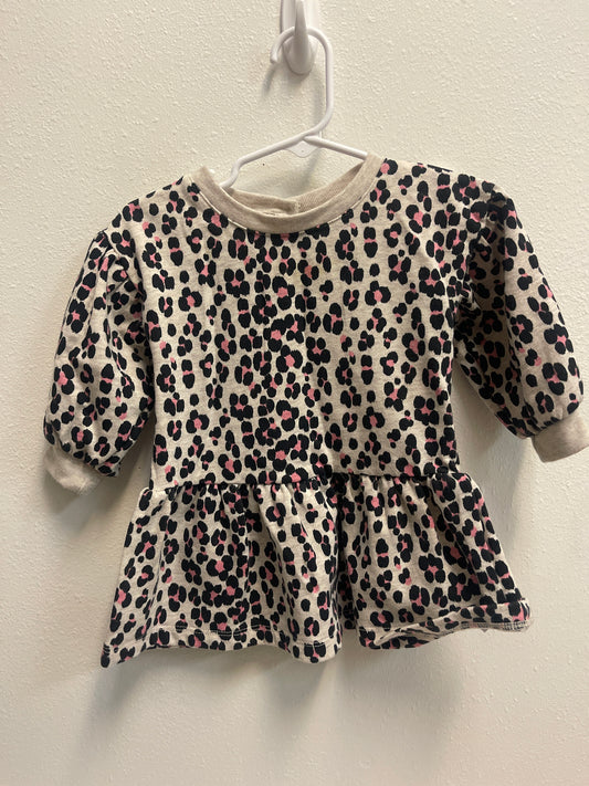 6/12m Baby GAP Pink Cheetah Sweatshirt Dress