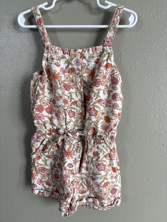 6-7 Floral Tie Waist Romper