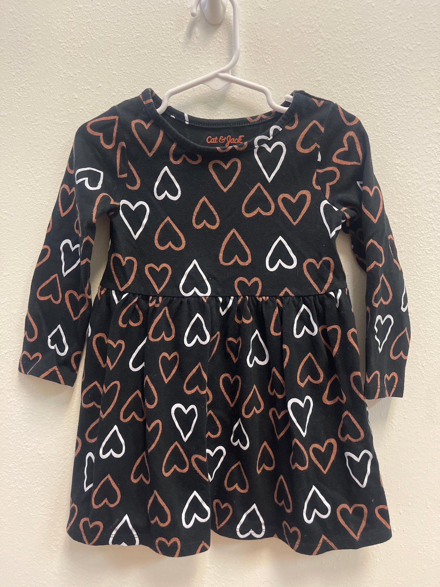 3t Black Heart Print Dress