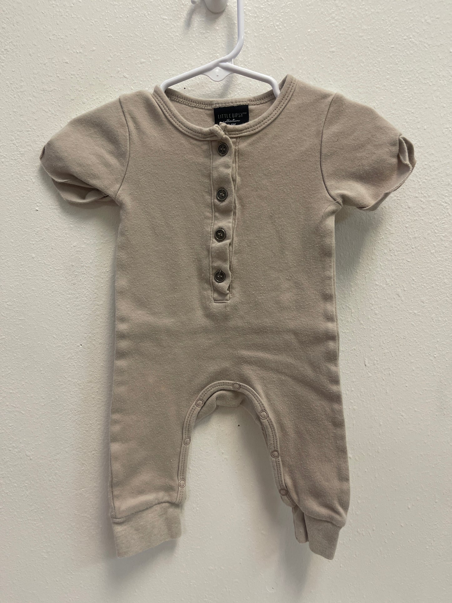 3/6m Little Bipsy Taupe Romper