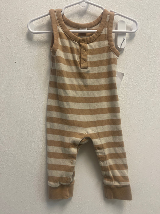 3/6m Colored Organics Brown Stripe Romper