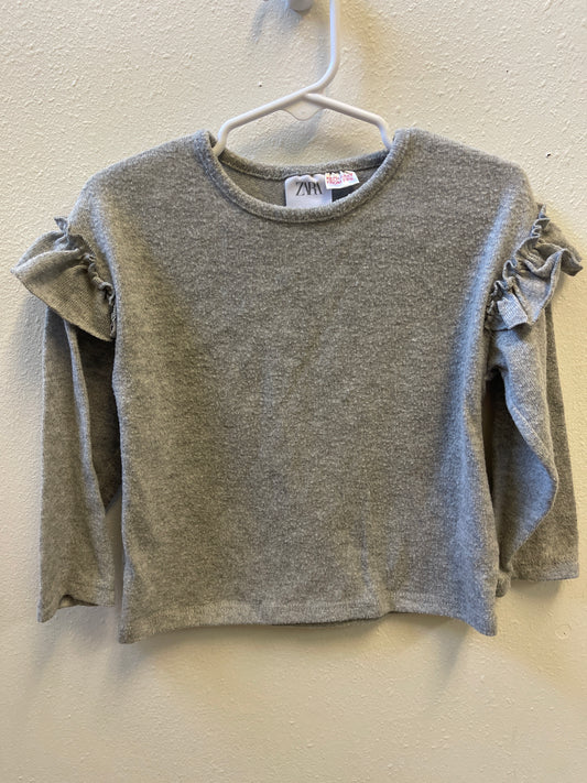 2/3 Zara Gray Ruffle Sweater