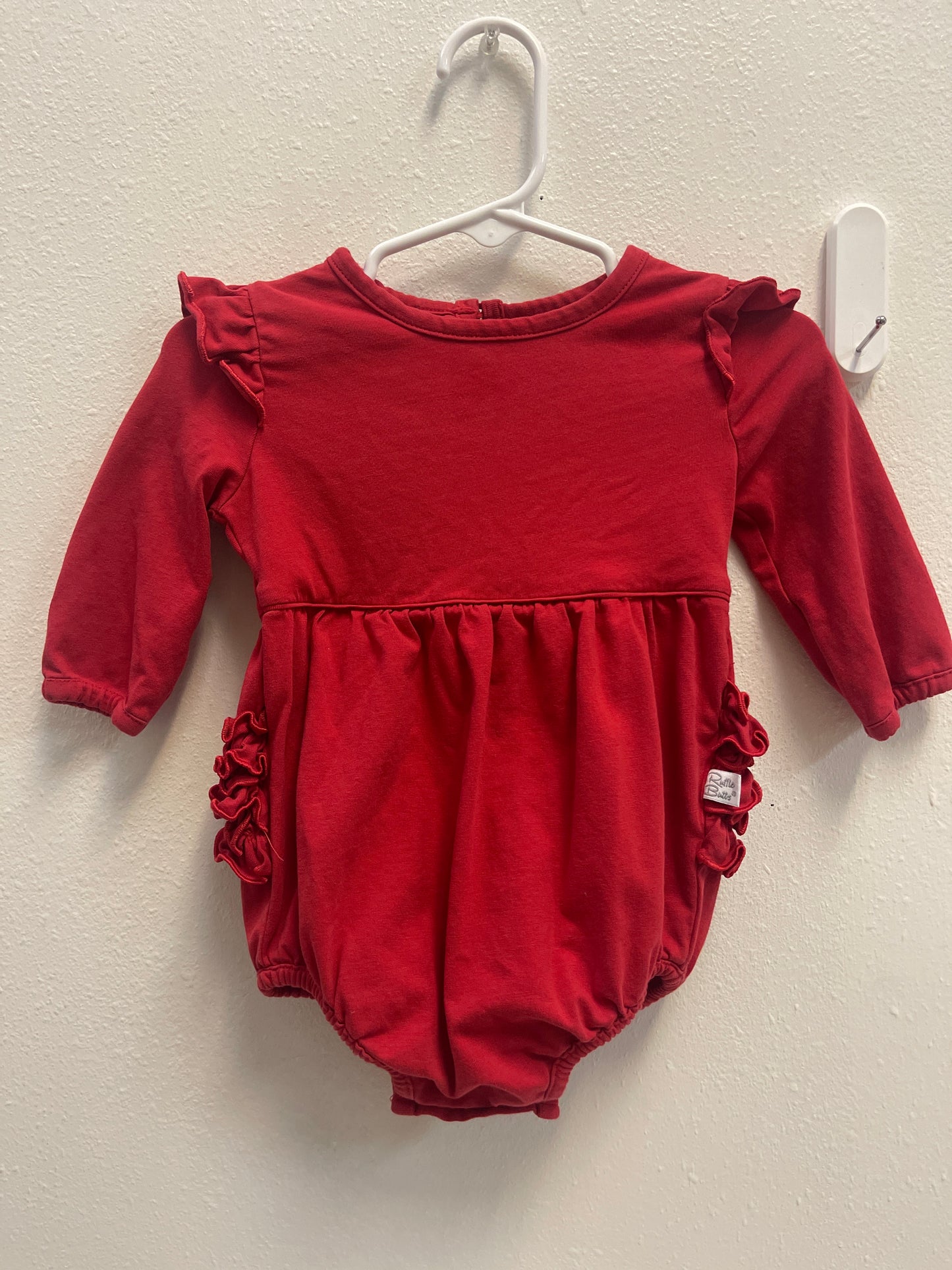 3/6m Ruffle Butts Red Romper