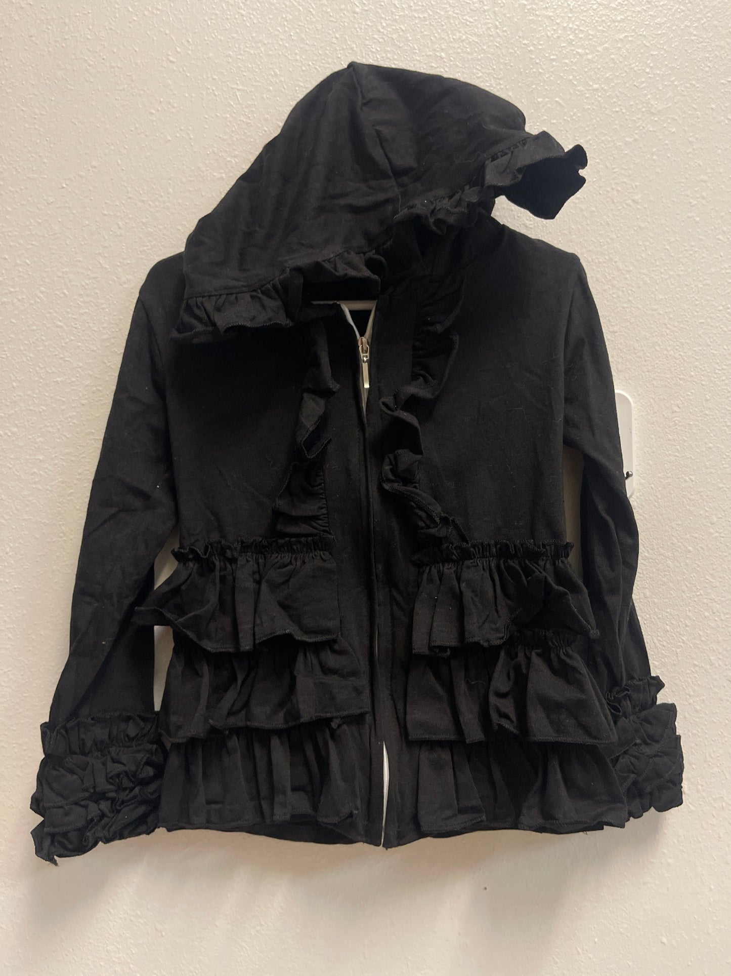 12/18m Black Ruffle Zip Jacket