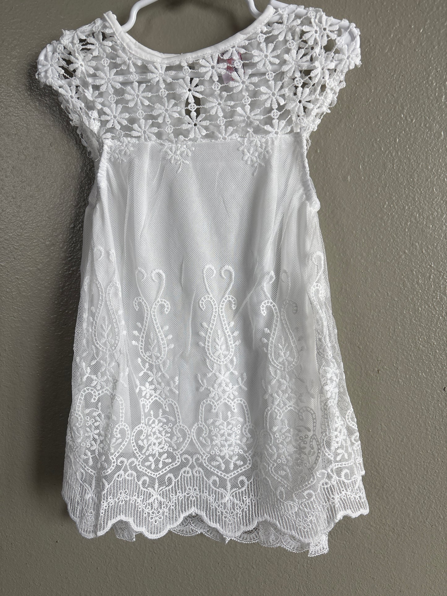 3T New Clover Cottage White Lace Dress