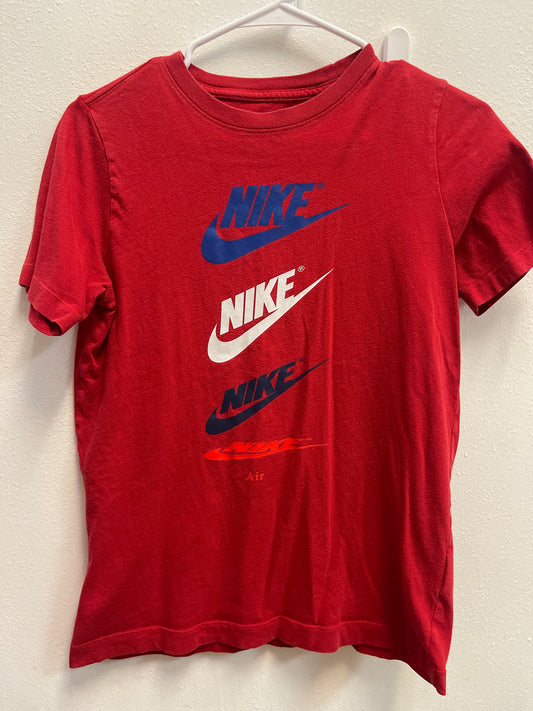 L Nike Red Multi Swoosh Tee