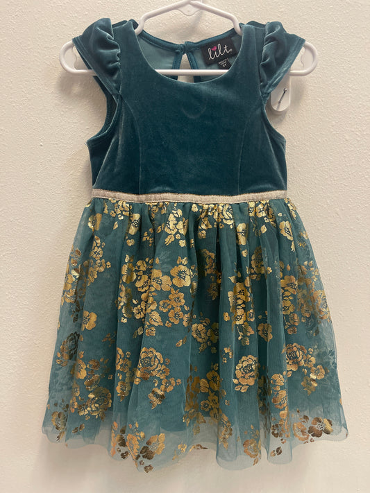 2t Lilt Teal + Gold Dress